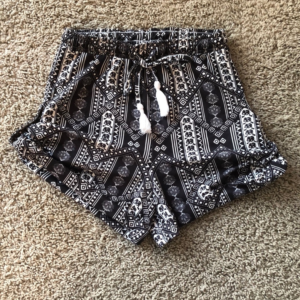 High waisted tribal print shorts